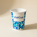 Gobelet carton personnalisé 8 oz VidiCup, motif mosaïque bleu et turquoise