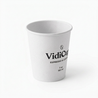 Gobelet carton blanc personnalisé 7 oz VidiCup, vue de trois quarts droite